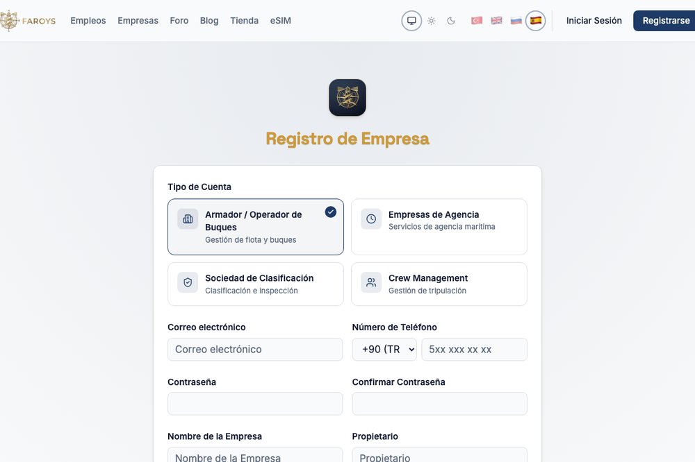 Para compañías: cómo publicar empleos marítimos en Faroys
